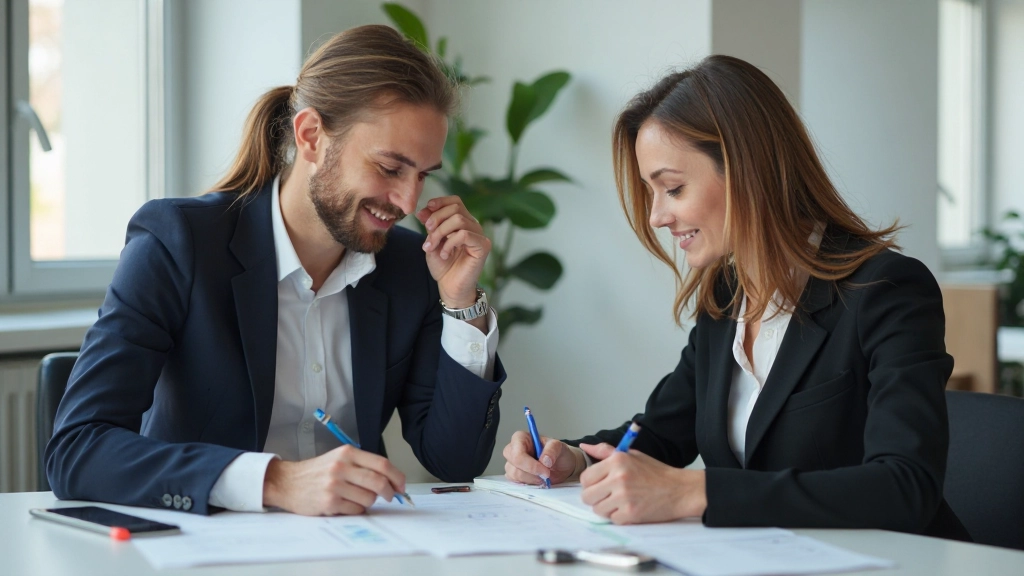 Professional development team collaborating on leadership training program design