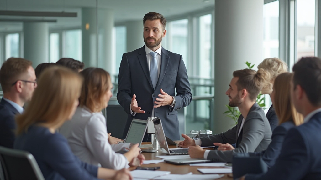 Leadership development workshop with managers engaged in collaborative learning activity