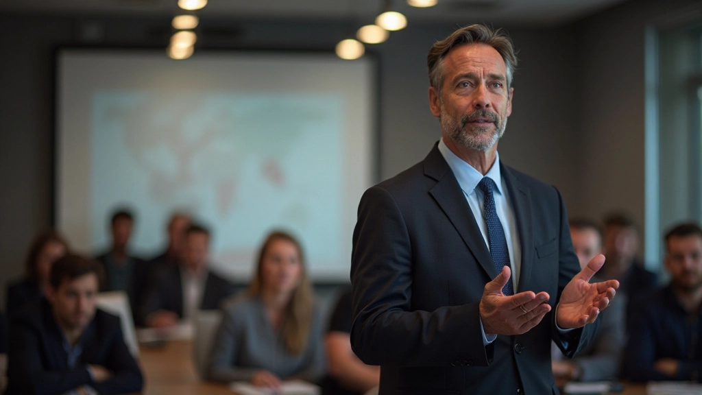 Leadership development workshop with professionals engaging in group discussion and skill-building exercises