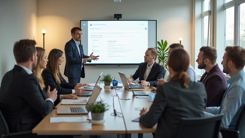 Team collaboration in modern office setting